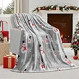 Joiedomi Grauer Schneemann Weihnachtsdecke (130x150cm), Weiche Flanelldecke,...