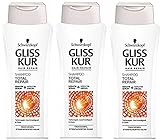 Schwarzkopf Gliss Kur Shampoo, Total Repair, 3er Pack (3 x 250 ml)