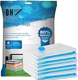 QH 6er Set Vakuumbeutel für Kleidung Dicht und Extra Robust - Vakuum...