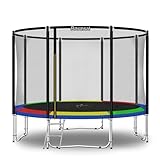 Baunsal® Trampolin outdoor Ø 335 cm (FGOS) bunt Komplettset Sprungmatte mit...