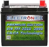 Electronicx Premium Rasentraktor Batterie 12V 30Ah Aufsitzrasenmäher Akku...