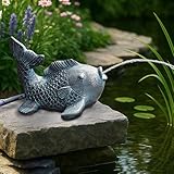 Wasserspeier Solar mit Pumpe – Teichfigur mit Solarpumpe & Wasserspiel –...