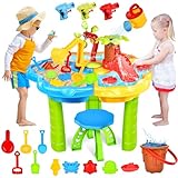 JONRRYIN Sand Wassertisch Kinder Outdoor Spielzeug, Strandspieltisch,...