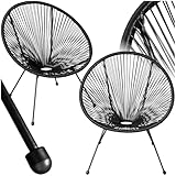 tectake® 2er Set Stuhl Acapulco Design, Gartenstuhl, Gartenstühle im Retro...