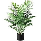 Fopamtri Kunstpflanzen Groß Areca Kunstpalme 90 cm im Topf Künstliche Pflanze...
