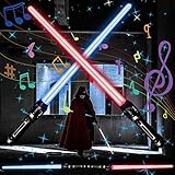 YDMAJF Laserschwert Kinder, 2 Stück Duell Lichtschwerter, 2 in 1 Star Wars...