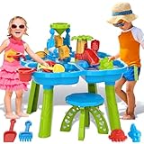 deAO Wassertisch, Sand- und Wasser-Tischspielset Sandspielzeug 28 Stück...