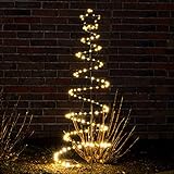 LED Spiral Tannenbaum Gartenstecker - 130 cm - Deko Weihnachtsbaum mit...