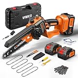 VIWKO Mini Kettensäge mit Akku, 8000mAh 6 Zoll Akku Kettensäge Bürstenlose...