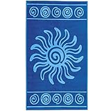 Delindo Lifestyle Frottee Strandtuch Tropical Sun blau, 100% Baumwolle,...