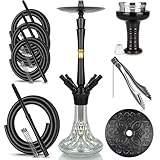 Shisha Set Komplett Schisha 4 Anschlüsse - Shisha mit Premium Wasserpfeife...