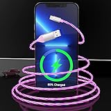 Blaues LED Flow iPhone Ladekabel, Glänzendes USB-Ladegerät [MFi Zertifiziert],...