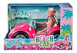 Simba Steffi Love Beach Car, Spielpuppe im coolen Sommeroutfit mit Strandbuggy,...