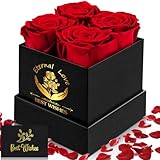 RDDAIPE Rosenbox mit Karte, Ewige Rose,Infinity Rosen,Eternal Rose,Haltbare...