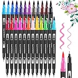 FURNIZONE Dual Brush Pen Set - 24 Farben Aquarellstifte Filzstifte Set, Manga...