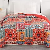 Qucover Tagesdecke Shabby chic 140 x 200 cm Patchwork Bettüberwurf 150x200 aus...