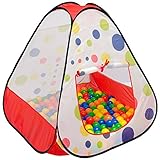 LittleTom Bällebad Kinderzelt für Drinnen & Draußen - 90x90x90 Bällebad Baby...