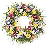Betylifoy Türkränze Frühling Kränze für Haustür Künstliche Blumen Kranz...