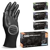 PROGRIP Einweghandschuhe Diamant Grip, Schwarz, Einmalhandschuhe Extra Stark,...