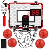 Basketballkorb Indoor für Kinder, Mini-Basketballkorb mit 4 Bällen, Basketball...