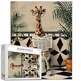 Tucocoo Niedliche Giraffe-Toiletten-Puzzle, 1000 Teile, nordische Badekunst,...