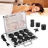 Hot Stone Massage Set, 21 Stück Heiße Steine Massage Set mit Wärmegerät,...