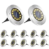 GREPRO Solar Bodenleuchten 12 Stück, 12 LEDS Solarlampen für Außen,...