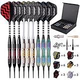 Turnart Dartpfeile mit Kunststoffspitze 9 Stück 18 Gramm mit 50 zusätzlichen...