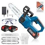 BIAOQINBO Kettensäge mit Akku, 12 Zoll 21v Elektrische Akku Kettensäge...