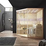 Home Deluxe - Traditionelle Sauna - Skyline XL Big Kunststeinwand - 200 x 200 x...