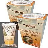 2X Fruchtfliegen-Lebendfalle Trapango®, (2er-Pack) wiederverwendbar ✓, Made...