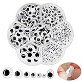 FANGZIDM 500 Stück Selbstklebende Wackelaugen 4mm -12mm für DIY Scrapbooking...