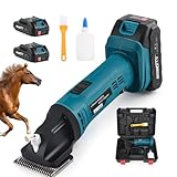Schermaschine Pferde Akku, 500W Kabelloses Pferdeschermaschine Mit 2x2500mAh...