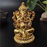YODOOLTLY Goldfarbene Lord Ganesha Statuen, Hindu-Elefant-Gott-Statue,...