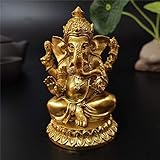 YODOOLTLY Goldfarbene Lord Ganesha Statuen, Hindu-Elefant-Gott-Statue,...