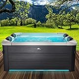 BRAST® Whirlpool MSpa Oslo Plus XXL mit Fester Außenwand | LED-Beleuchtung 20...