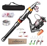 FISHOAKY Angelrute Teleskoprute, Carbon Fiber Fishing Rod Angelruten Angeln Rute...