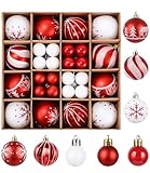 Weihnachtskugeln, 44 Stücke Weihnachtskugeln Kunststoff Set, 6cm und 3cm,...