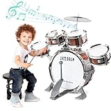 NonKob Kinder Drum Set Schlagzeug Spielzeug, Kinder Trommel Kinderspielzeug mit...