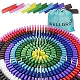 WELLGRO Bunte Domino Holzbausteine - Bausteine aus umweltfreundlichem...