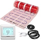 KEZERS 2m² Elektrische Fußbodenheizung 150W/m², selbstklebend für Fliesen...