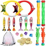 Tatxmalv 27 Stück Tauchen Spielzeug, Kinder Pool Spielzeug, Tauchspielzeug Set...