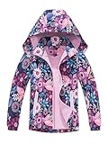 NATUST Mädchen Gefütterte Regenjacke Kinder Winddicht Übergangsjacke Jungen...