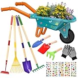 Aragallant Schubkarre für Kinder, 14-teiliges Kinder Schubkarre Garten Set mit...