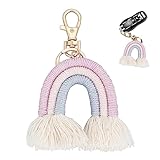 WADORN Weaving Rainbow Quaste Schlüsselanhänger Boho Rainbow Quaste Charm...