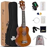 Winzz Sopran Ukulele Starter Kit für Anfänger, mit Tasche, Clip-On Tuner,...