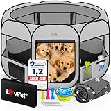 LOVPET® Welpenlaufstall Tierlaufstall Faltbar für Kleintiere Hunde, Katzen...