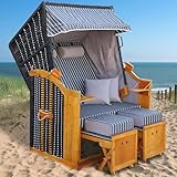 BRAST® Strandkorb Rügen Deluxe | für 2 Personen | 120cm breit | 5 Designs |...