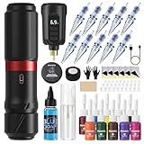 PFARRER Wireless Rotary Tattoo Maschine Pen Set with Power Supply LCD digital...