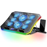 MOOJAY RGB Gaming Notebook Kühler für Schreibtisch und Schoß, 8...